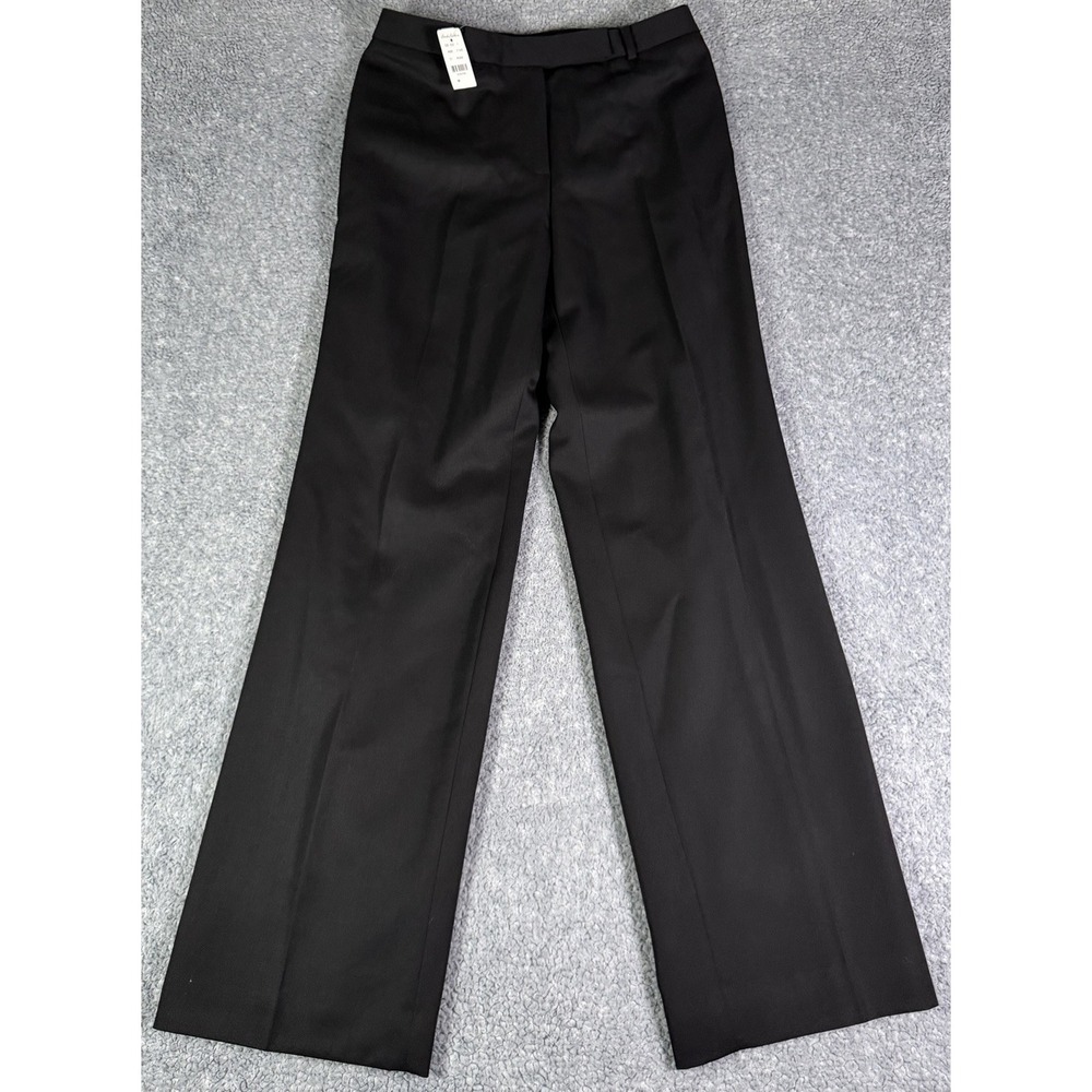 BROOKS BROTHERS Black Wool Women's Size 6 Lined Pants Tailored Wide Leg Trousers
